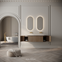Belgravia Double Vanity Unit & Stone Basin 1400mm Smoked Oak